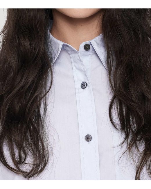 AllSaints Blue Organic Cotton Kaia Oversized Shirt