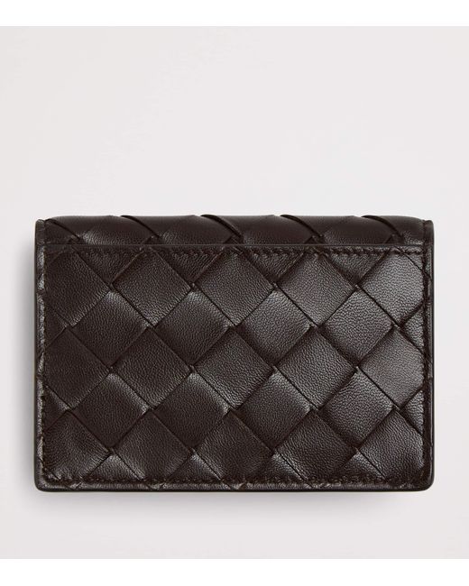 Bottega Veneta Black Nappa Intrecciato Business Card Holder