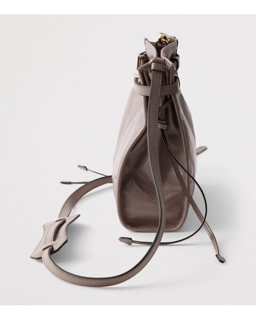 Prada Brown Mini Leather Bonnie Shoulder Bag