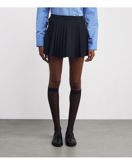 Sandro Blue Pleated Mini Skirt