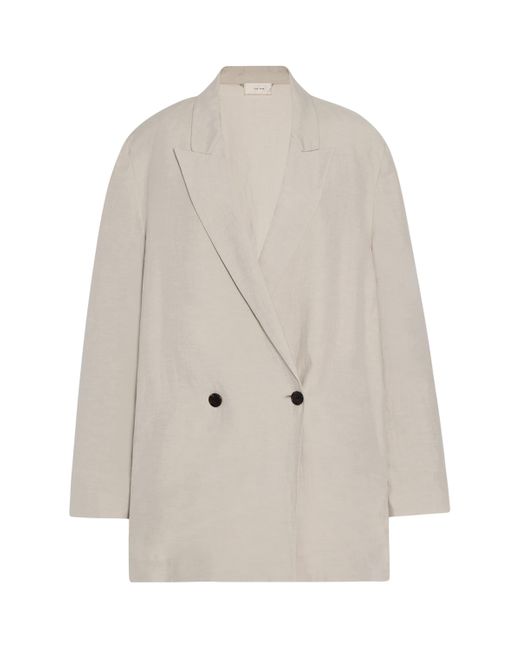 The Row White Nat Silk-Linen Blazer