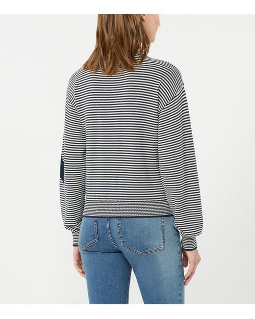 Weekend by Maxmara Gray Striped Crew-Neck Cardigan