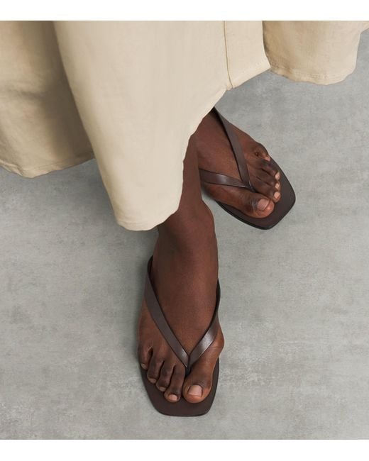 A.Emery Brown Leather Kinto Flip Flops