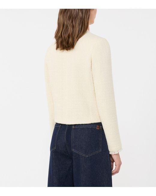 Weekend by Maxmara Natural Wool-Blend Round-Neck Jacket
