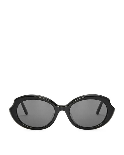 Loewe Black Thin Mini Oval Sunglasses