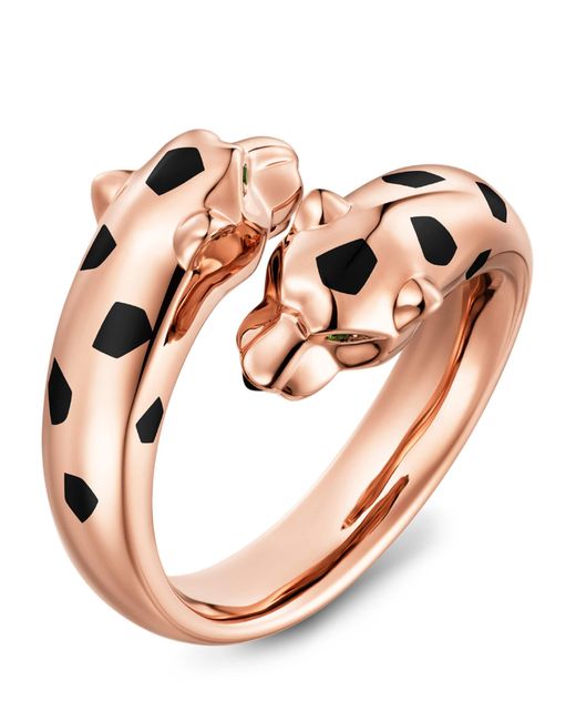 Cartier Pink Tsavorite Garnet And Onyx Panthère De Ring