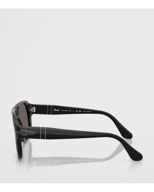 Persol Gray Acetate Jean Rectangle Sunglasses
