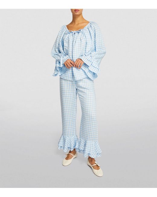 Sleeper Blue Linen Cha-cha Pyjama Set