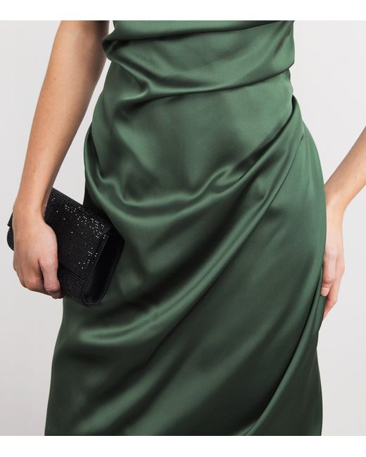 Vivienne Westwood Green Puff-Sleeve Ginnie Amber Midi Dress