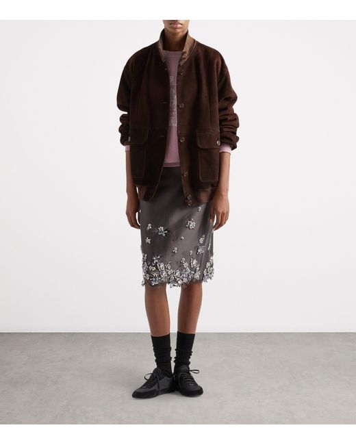 Prada Brown Suede Bomber Jacket