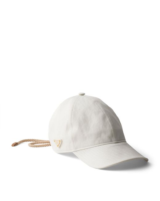 Prada White Cotton Cord Cap