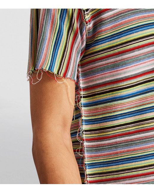Maison Margiela Multicolor Cotton Frayed-hem Polo Shirt for men