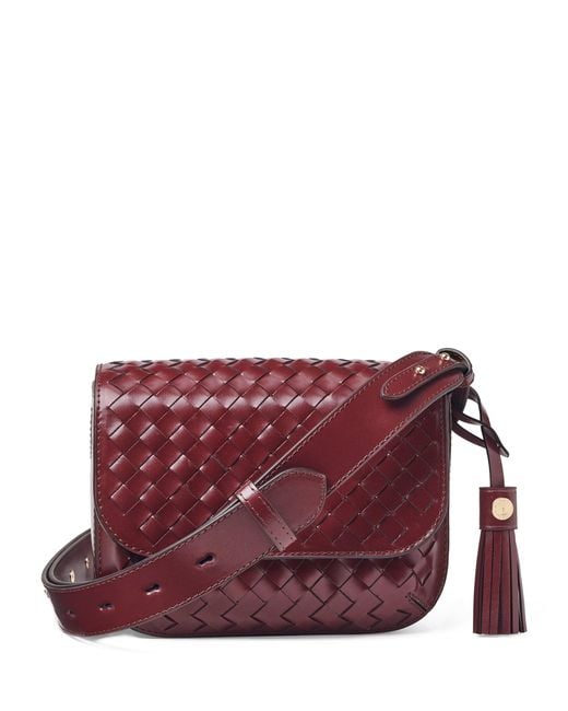 Aspinal Purple Leather Ella Cross-Body Bag
