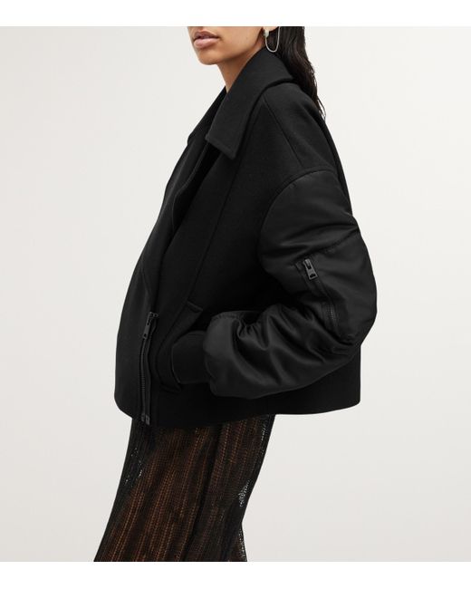 AllSaints Black Wool-Blend Orla Jacket