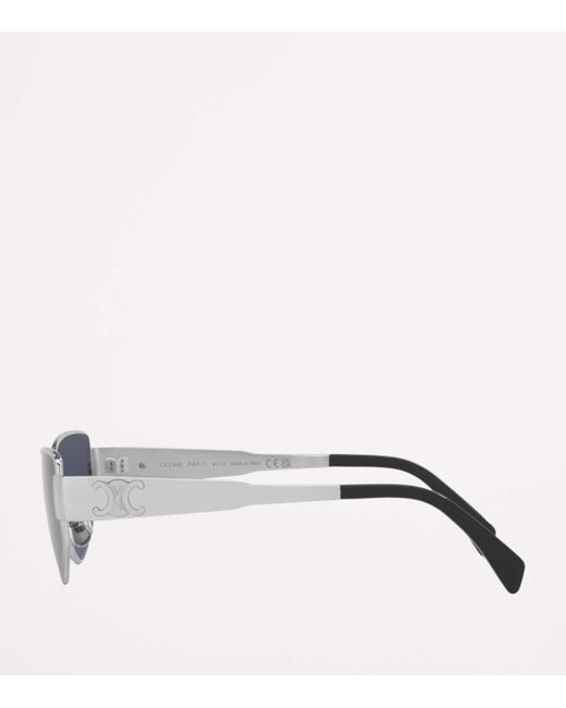 Céline Blue Metal Triomphe Cat Eye Sunglasses