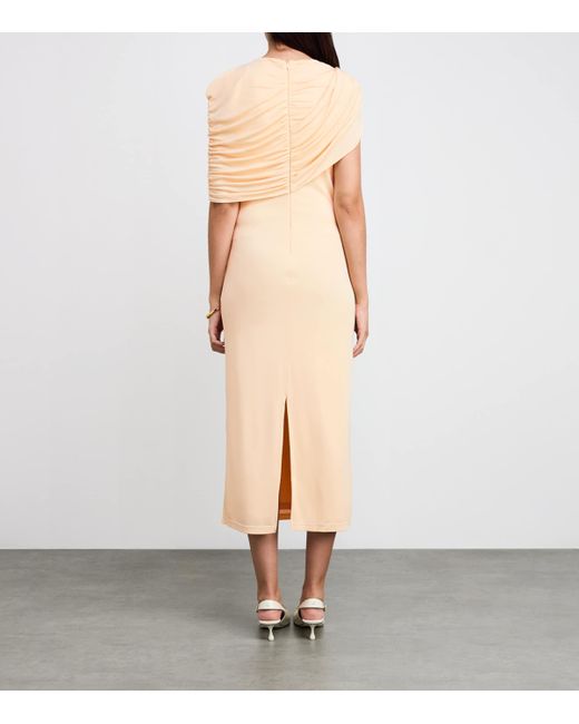 Esse Studios Natural Bonachi Cape Midi Dress