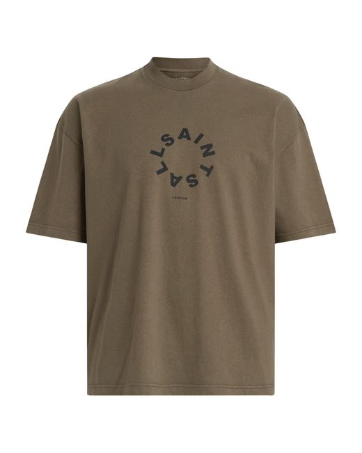 AllSaints Green Organic Cotton Oversized Tierra T-shirt for men