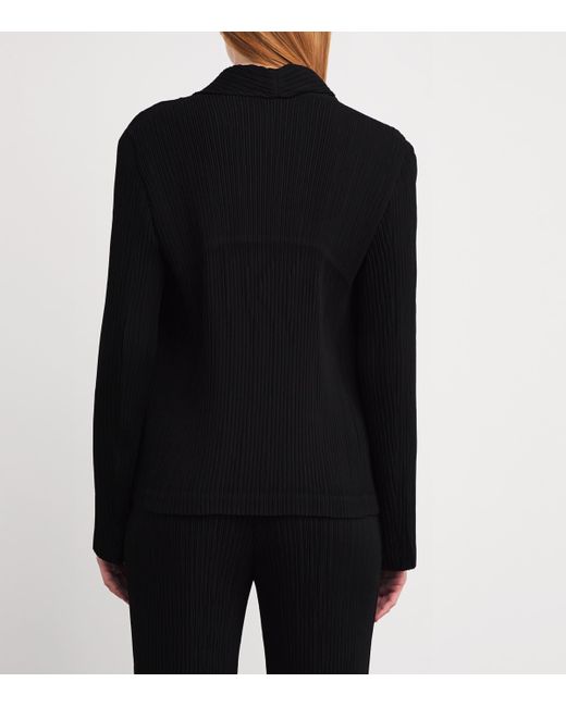 Issey Miyake Black Hatching Pleats Blazer