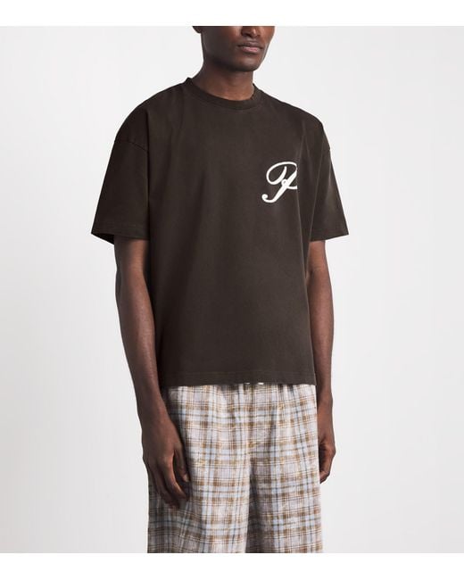 Picante Black Organic Cotton Gallery Logo T-Shirt for men