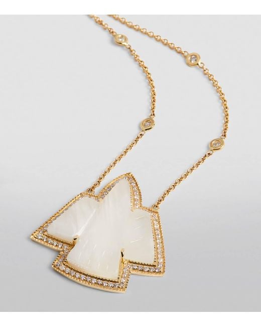 Jacquie Aiche Metallic Diamond And Moonstone Thunderbird Necklace