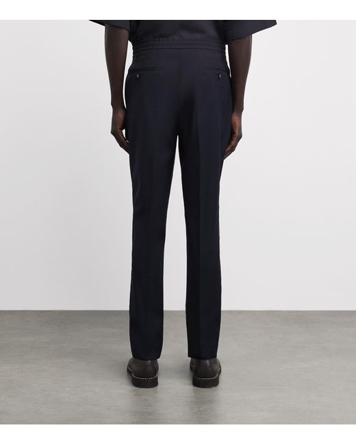 Officine Generale Blue Wool Drew Drawstring Trousers for men