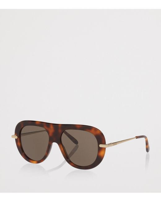 Loewe Brown Tortoiseshell Slim Pilot Sunglasses