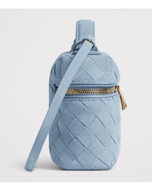 Bottega Veneta Blue Suede Bang Bang Vanity Case Bag