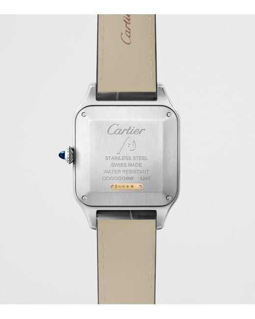 Cartier Gray Large Stainless Steel And Santos-Dumont Watch