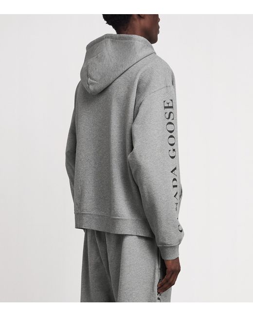 Canada Goose Gray Organic Cotton Graphic Rove Zip-Up Hoodie for men