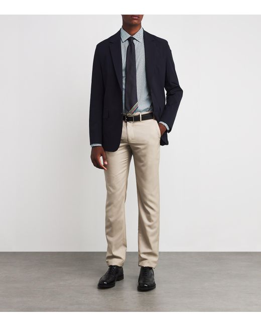 Paul Smith Blue Patterned Tailored-Fit Shirt for men