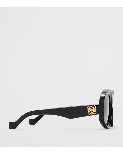 Loewe Black Acetate Pentagon Bevelled Sunglasses