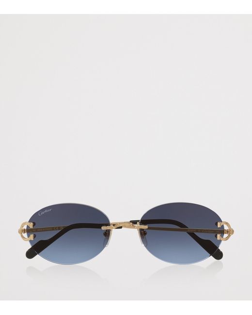 Cartier Blue Metal 06L001806 Round Sunglasses