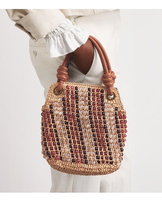 Veronica Beard Pink Small Beaded Slouch Bag