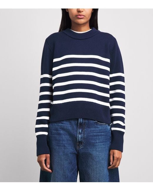 With Nothing Underneath Blue Cotton Devon Sweater
