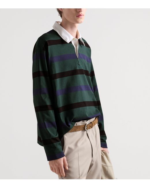 Prada Black Cotton Oversized Polo Shirt for men