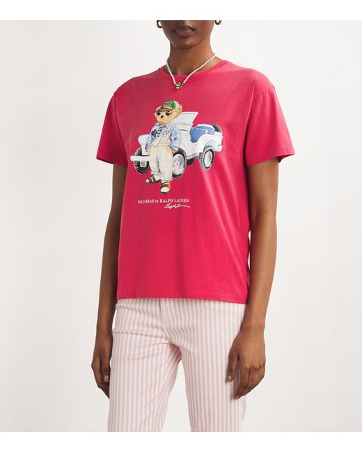 Polo Ralph Lauren Pink Cotton Polo Bear T-shirt