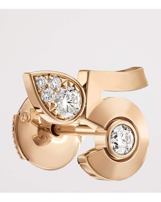 Chanel Metallic And Diamond Extrait De N°5 Stud Earrings