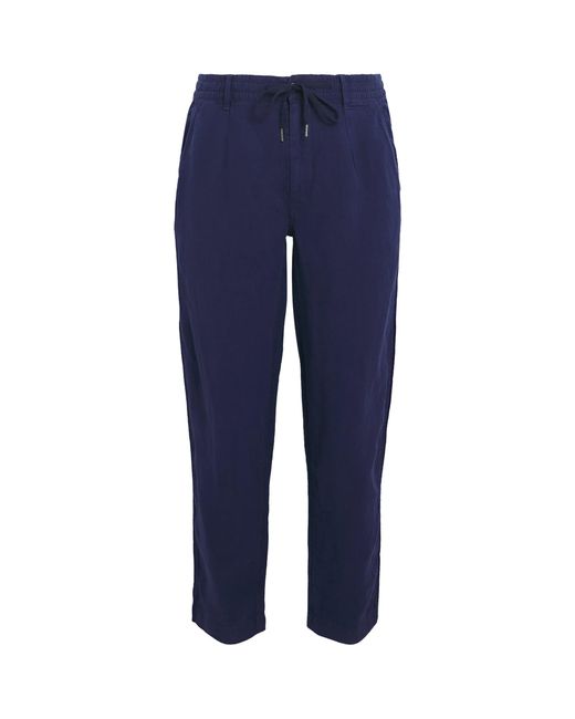 Polo Ralph Lauren Blue Linen Drawstring Prepster Trousers for men