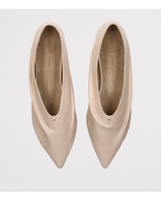 Khaite Natural Leather Miriam Ballet Flats