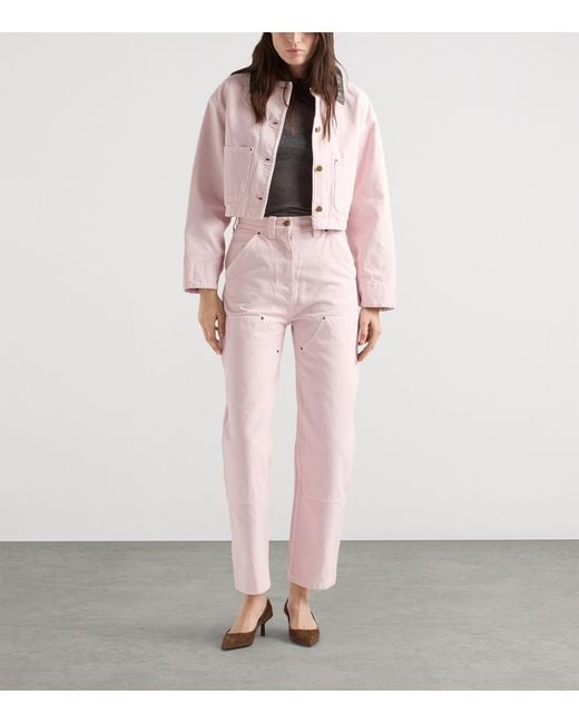 Prada Pink Cotton Canvas Cropped Jacket