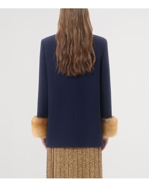 Valentino Blue Virgin Wool Peacoat