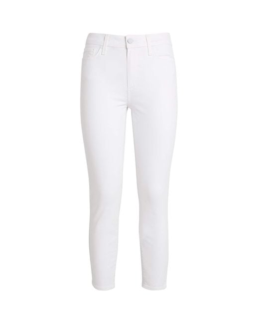 PAIGE White Cropped Hoxton High-Rise Skinny Jeans