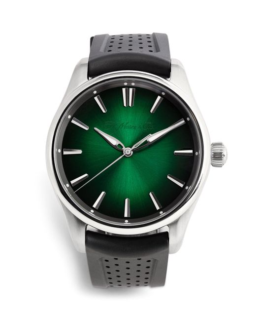 H. Moser & Cie Green Stainless Steel Pioneer Centre Seconds Watch for men