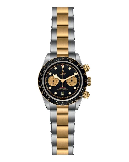 Tudor Metallic Black Bay Chrono Stainless Steel And Yellow Gold Watch 41mm for men