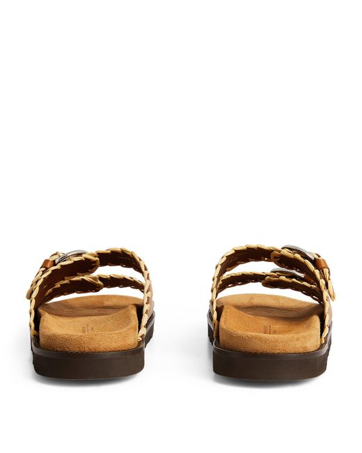 Weekend by Maxmara Brown Leather Buckled Sandals