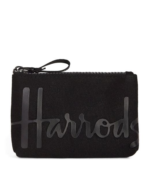 Harrods Black Cotton Logo Coin Purse