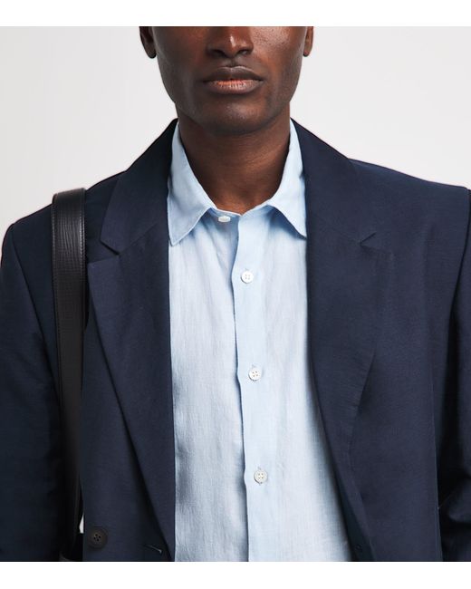 Sunspel Blue Linen Shirt for men