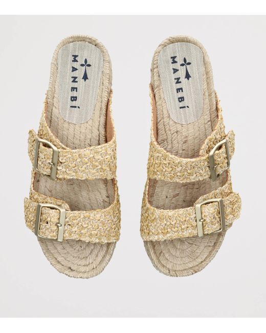 Manebí White Raffia Nordic Sandals