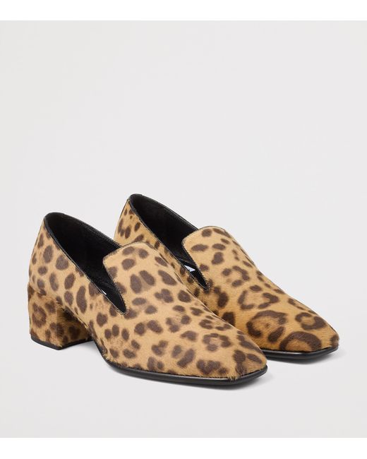 Jimmy Choo Brown Eliot 45 Leopard Print Leather Heeled Loafers