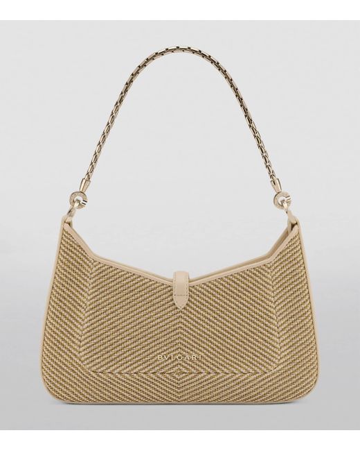 BVLGARI Metallic Small Chevron Serpenti Baia Shoulder Bag